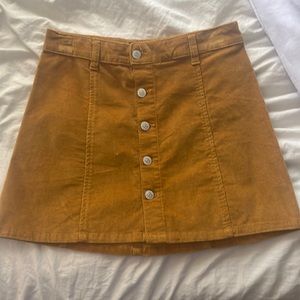 mustard yellow corduroy skirt
